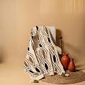 SASHAA WORLD Chic Beige Black Patterned Cotton Throw with Natural Woven Base| Versatile Elegance for Every Space | Ideal for Living Room, Sofa, Bed and Chair | 180X130 Cm