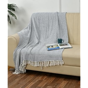 sashaa world weaved beige cotton throw  ideal for your home living room sofa bed chair picnic amp used for gift  130x180 cm tc - 125