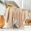 SASHAA World Cotton Striped Chevron Throw Blanket|Throw for Living Room, Sofa, Bedroom &amp; Chair|Yellow Throw Blanket|180 X 130 Cm Pack of 1