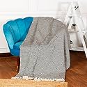 SASHAA WORLD Cotton Throw Blanket | Throw for Living Room, Sofa, Bed, Chair, Picnic &amp; Used for Gift | Cotton Diamond Throw 130x 180 cm (Black)