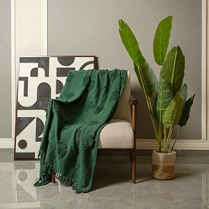 sashaa world green cotton throw  ideal for your home living room sofa bed chair picnic amp used for gift  130x160 cm tc - 125