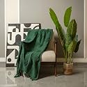 SASHAA World Green Cotton Throw | Ideal for Your Home, Living Room, Sofa, Bed, Chair, Picnic &amp; Used for Gift | 130X160 cm| TC - 125