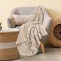 SASHAA World Cotton Printed Women Face Woven Throw|Cozy Blanket for Your Living Room, Sofa, Bed and Chair|130X180 Cm| TC - 180, Black
