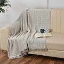 SASHAA WORLD Soft Herringbone Throw Blanket | Used Both Indoor and Outdoor |Blanket for Living Room, Sofa, Bed &amp; Chair | Grey Throw Blanket| Pack of 1, 180 x130 cm