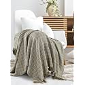 SASHAA WORLD Soft Herringbone Throw Blanket | Used Both Indoor and Outdoor |Blanket for Living Room, Sofa, Bed &amp; Chair | Green Throw Blanket| Pack of 1, 180 x130 cm