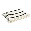 SASHAA WORLD Striped Throw Blanket | Throw Blanket for Living Room, Bedroom, Sofa &amp; Chair | Beige &amp; Black Throw Blanket | Size 180 x 200 cm Pack of 1