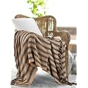 SASHAA WORLD Striped Throw Medium with Tasselled Edges |Throw for Living Room, Bedroom, Sofa &amp; Chair |Camel Throw Blanket | 180 x130 cm