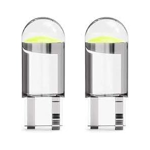 sashik pack of 2 t10-cob universal glass enclosed t10 w5w led parking light for carparking light for bike interior pilot license plate dome indicator lamp bulb green