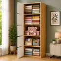 Sasimo 5-Door 5-Shelf Closet Engineered Wood Collapsible