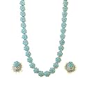 Sasitrends Classic Peacock Designer Oxidized German Silver Stone Studded Jewellery Set with Earring For Women and Girls