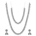 Sasitrends Classic Peacock Designer Oxidized German Silver Stone Studded Jewellery Set with Earring For Women and Girls