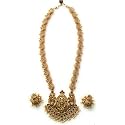 Sasitrends Traditional Gold Plated Temple Jewellery Long Necklace Set with Earrings for Women and Girls- 24 Inches
