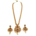 Sasitrends Traditional Gold Plated Temple Jewellery Long Necklace Set with Earrings for Women and Girls- 24 Inches