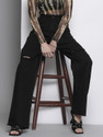 SASSAFRAS Straight Fit Women Black Jeans