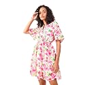 SASSAFRAS Women39s Layered Hem Short- Floral Printed