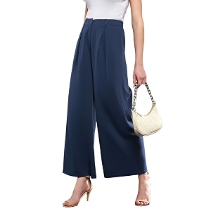 SASSAFRAS Womens Relaxed Wide-Leg Pants - Modern