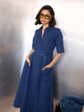 SASSAFRAS Women A-line Blue MaxiFull Length Dress
