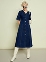 SASSAFRAS Women A-line Dark Blue MidiCalf Length