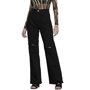 Sassafras Womens Distressed Slim Fit Slit -