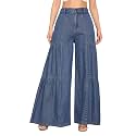 Sassafras Womens Flared Washed Gathered Front 