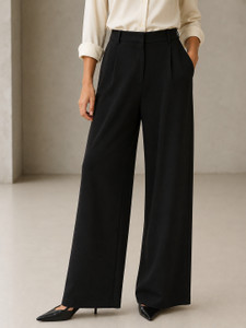 SASSAFRAS worklyf Comfort Fit Women Black Trousers