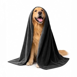 sassoon large pet towels  ultra soft amp microfiber  quick drying  machine washable  color - black pack of 1