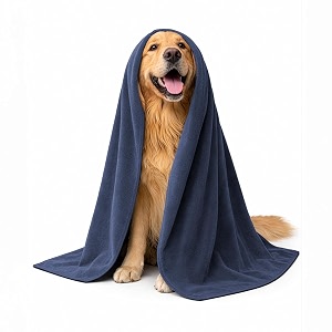 sassoon large pet towels  ultra soft amp microfiber  quick drying  machine washable  colour - denim pack of 1