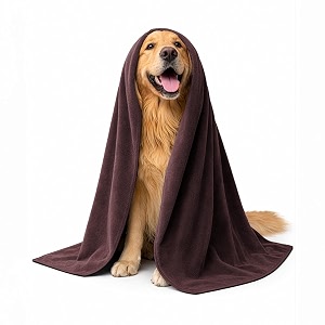 sassoon large pet towels  ultra soft amp microfiber  quick drying  machine washable  colour - cocoa pack of 1