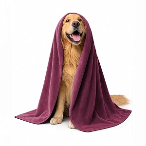 sassoon large pet towels  ultra soft amp microfiber  quick drying  machine washable  color - chestnut pack of 1