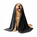 Sassoon Large Pet Towels | Ultra Soft &amp; Microfiber | Quick Drying | Machine Washable | Color - Black (Pack of 1)