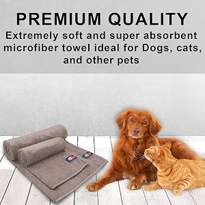 sassoon  dog towels for drying dogs  large pet towels for dogs  towels for dog  towels for cats  ultra soft super absorbent microfiber machine washable and quick drying - pack of 1 sandstone