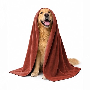 sassoon  dog towels for drying dogs large pet towels for dogs towels for dog  towels for cats  ultra soft super absorbent microfiber machine washable and quick drying - pack of 1 rust