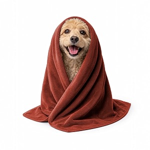 sassoon small pet towels  ultra soft amp microfiber  quick drying  machine washable  colour - rust pack of 2