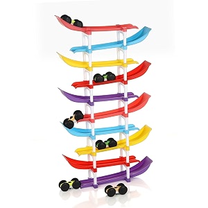 4-level ramp racer car toy racing track for kids colorful gravity slide with 4 mini carsfun amp educational toy for toddlers aged 1 to 3 years birthday gift for boys amp girls 10-ramp-6-cars