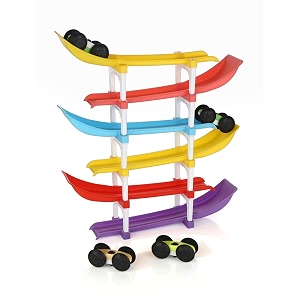 4-level ramp racer car toy racing track for kids colorful gravity slide with 4 mini carsfun amp educational toy for toddlers aged 1 to 3 years birthday gift for boys amp girls 6-ramp-4-cars