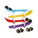 4-Level Ramp Racer Car Toy Racing Track for Kids Colorful Gravity Slide with 4 Mini Cars,Fun &amp; Educational Toy for Toddlers Aged 1 to 3 Years Birthday Gift for Boys &amp; Girls (4-Ramp-4-Cars)