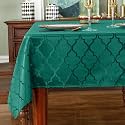 SASTYBALE Christmas Square/Round Jacquard Tablecloth, Green, 52“x52”