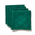 SASTYBALE Jacquard Cloth Napkins Square 20 x 20 Inch Set of 4, Flower Pattern Polyester Napkin Spill Proof Wrinkle Resistant Dust-Proof Napkin for Kitchen Dining Tabletop (Green)