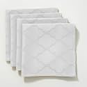 SASTYBALE Jacquard Napkin Flower Pattern Polyester Napkins Spill Proof Wrinkle Resistant Dust-Proof Table Cover for Kitchen Dining Tabletop (White, 20" x 20")
