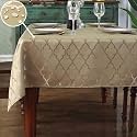 SASTYBALE Jacquard Tablecloth Rectangle, 52" x 70" (4-6 Seats), Gold
