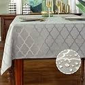 SASTYBALE Jacquard Tablecloth, Rectangle, Gray, 60" x 120"