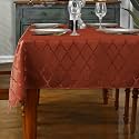 SASTYBALE Rectangle Jacquard Tablecloth, Rust Red/Burnt Orange, 60"x120"
