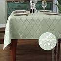 SASTYBALE Sage Green Gray Rectangle Jacquard Tablecloth 60x120 Inches