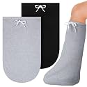 Sasylvia 2 Pcs Cast Sock Cover for Foot Leg Cast Sock, 21 Inch, Black, Gray