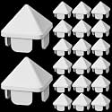 Sasylvia 20 Pcs 1.5''OD /1.39''ID White Vinyl Picket Fence Caps Outdoor