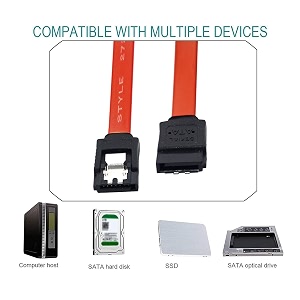 sata iii sata 3 personal computer server cable with locking latch  4 pin molex to 15 pin power cable combo personal computer server pack of 3  3