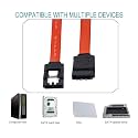 SATA III (Sata 3) Personal Computer, Server Cable with Locking Latch + 4 Pin Molex to 15 Pin Power Cable Combo Personal Computer, Server (Pack of 1 + 1)-Multicolor