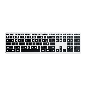 satechi slim x3 bluetooth backlit keyboard with numeric keypad  illuminated keys amp multi-device sync  for m2 m1 macbook proair m2 m1 ipad proair m2 mac mini imac m1 silver