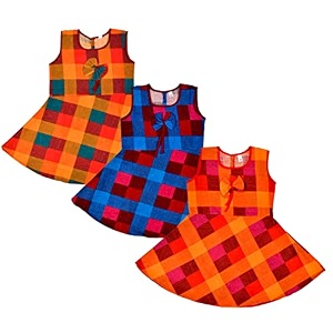 Sathiyas 100 Cotton Girls Dress- Pack of