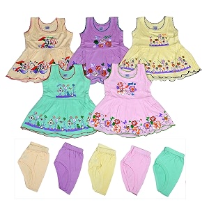 Sathiyas Baby Girls A-Line Hosiery Cotton Dresses